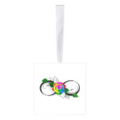 Oneindigheidssymbool met regenboogroos decoratie (Rechts)