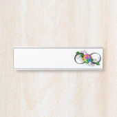 Oneindigheidssymbool met regenboogroos deurbordje (Voorkant)