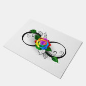 Oneindigheidssymbool met regenboogroos deurmat (Schuin)
