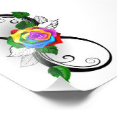 Oneindigheidssymbool met regenboogroos foto afdruk (Hoek)