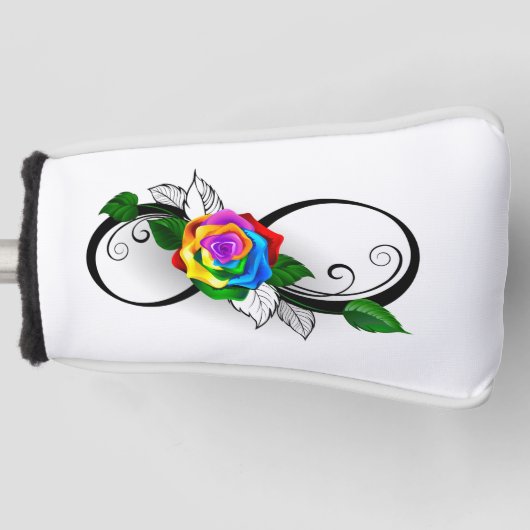 Oneindigheidssymbool met regenboogroos golfheadcover (Voorkant)