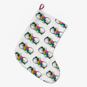 Oneindigheidssymbool met regenboogroos grote kerstsok (Voorkant (Hangend))