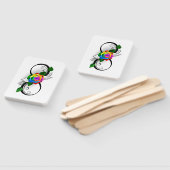 Oneindigheidssymbool met regenboogroos handwaaier (Niet-gemonteerd)