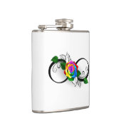 Oneindigheidssymbool met regenboogroos heupfles (Rechts)