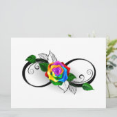 Oneindigheidssymbool met regenboogroos kaart (Staand voorkant)
