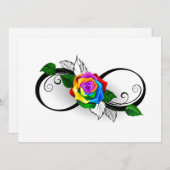 Oneindigheidssymbool met regenboogroos kaart (Voorkant / Achterkant)