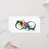 Oneindigheidssymbool met regenboogroos kaart (Voorkant / Achterkant in situ)