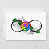 Oneindigheidssymbool met regenboogroos kaart (Voorkant)