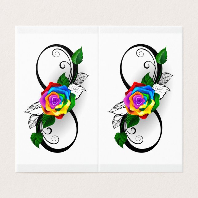 Oneindigheidssymbool met regenboogroos kaart (Buitenkant ongevouwen)