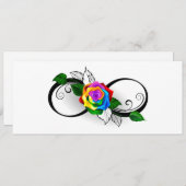 Oneindigheidssymbool met regenboogroos kaart (Voorkant / Achterkant)