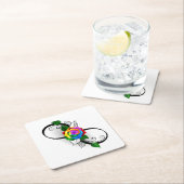 Oneindigheidssymbool met regenboogroos kartonnen onderzetters (Insitu)