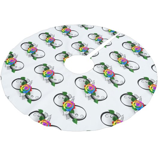 Oneindigheidssymbool met regenboogroos kerstboom rok (Gekanteld)