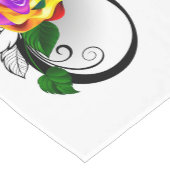 Oneindigheidssymbool met regenboogroos korte tafelloper (Hoek)