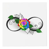 Oneindigheidssymbool met regenboogroos kubus (Rechts)