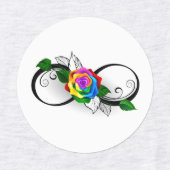 Oneindigheidssymbool met regenboogroos labels (Design 2)