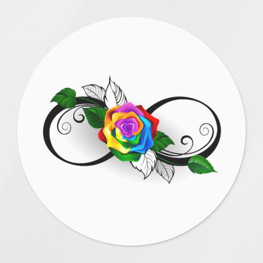 Oneindigheidssymbool met regenboogroos labels (Design 1)