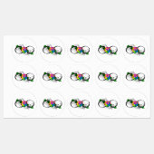 Oneindigheidssymbool met regenboogroos labels (Vel)