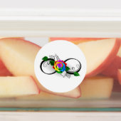 Oneindigheidssymbool met regenboogroos labels (Aangebracht)