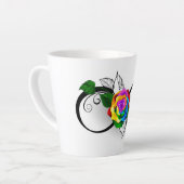 Oneindigheidssymbool met regenboogroos latte mok (Linkerhoek)