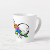 Oneindigheidssymbool met regenboogroos latte mok (Rechterhoek)