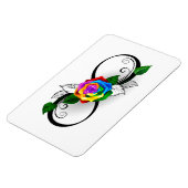 Oneindigheidssymbool met regenboogroos magneet (Linkerzijde)