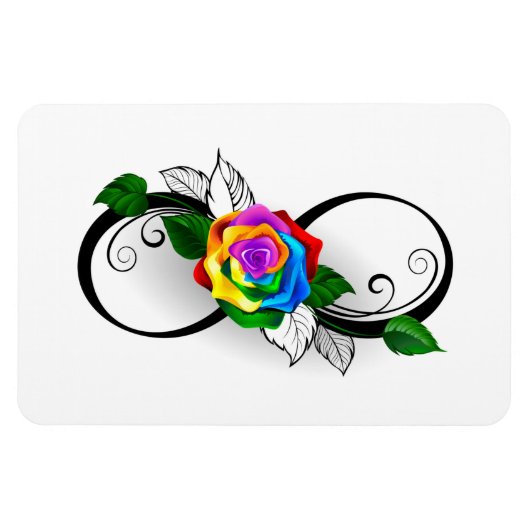 Oneindigheidssymbool met regenboogroos magneet (Horizontaal)
