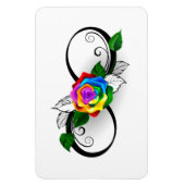 Oneindigheidssymbool met regenboogroos magneet (Verticaal)