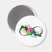 Oneindigheidssymbool met regenboogroos magneet (Voorkant / Achterkant)