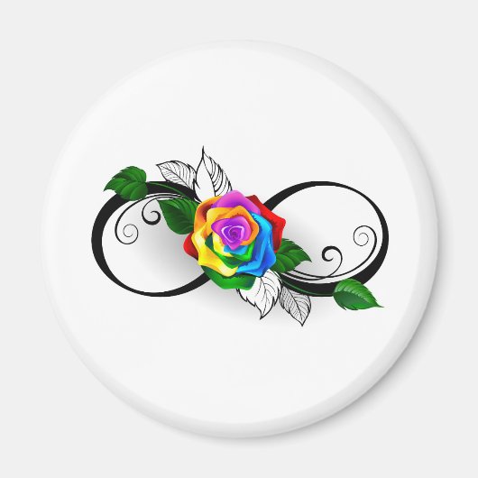 Oneindigheidssymbool met regenboogroos magneet (Voorkant)