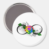 Oneindigheidssymbool met regenboogroos magneet (Voorkant / Achterkant)