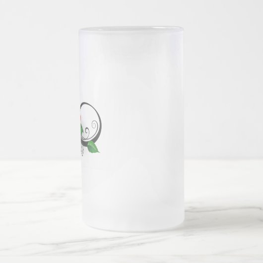 Oneindigheidssymbool met regenboogroos matglas bierpul (Center)