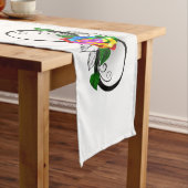 Oneindigheidssymbool met regenboogroos medium tafelloper (Voorbeeld)