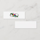 Oneindigheidssymbool met regenboogroos mini visitekaartje (Voorkant / Achterkant)