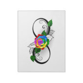 Oneindigheidssymbool met regenboogroos notitieblok (Linkerzijde)