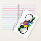 Oneindigheidssymbool met regenboogroos notitieboek (Binnen)