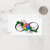 Oneindigheidssymbool met regenboogroos notitiekaartje (Voorkant / Achterkant in situ)