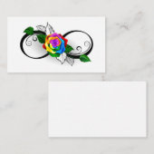 Oneindigheidssymbool met regenboogroos notitiekaartje (Voorkant / Achterkant)