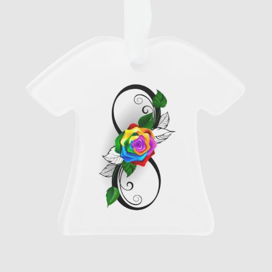 Oneindigheidssymbool met regenboogroos ornament (voorkant)