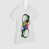 Oneindigheidssymbool met regenboogroos ornament (voorkant)