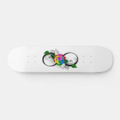 Oneindigheidssymbool met regenboogroos persoonlijk skateboard (Horizontaal)