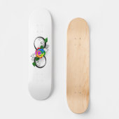 Oneindigheidssymbool met regenboogroos persoonlijk skateboard (Voorkant)
