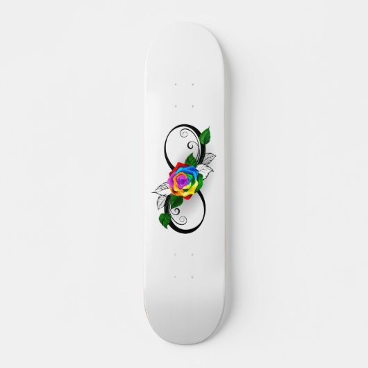 Oneindigheidssymbool met regenboogroos persoonlijk skateboard (Voorkant)