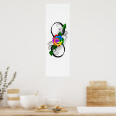 Oneindigheidssymbool met regenboogroos poster (Keuken)