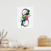Oneindigheidssymbool met regenboogroos poster (Keuken)