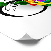 Oneindigheidssymbool met regenboogroos poster (Hoek)