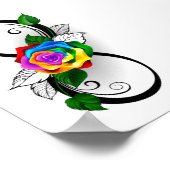 Oneindigheidssymbool met regenboogroos poster (Hoek)