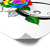 Oneindigheidssymbool met regenboogroos poster (Hoek)