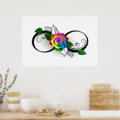 Oneindigheidssymbool met regenboogroos poster (Keuken)