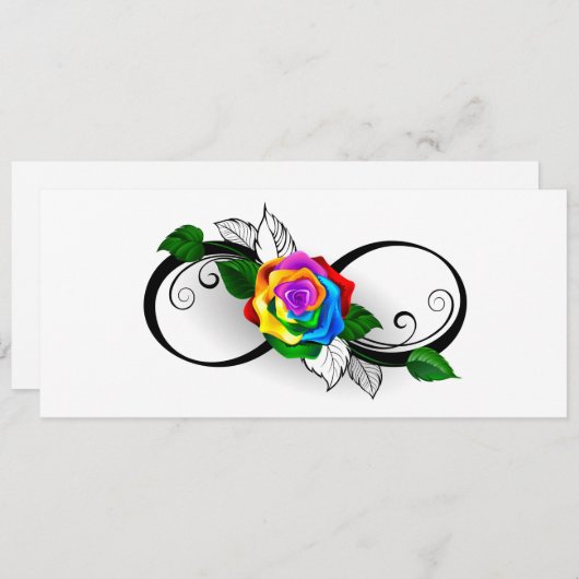 Oneindigheidssymbool met regenboogroos programmakaart (Voorkant / Achterkant)