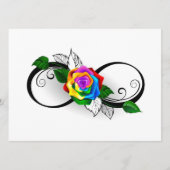 Oneindigheidssymbool met regenboogroos programmakaart (Voorkant)